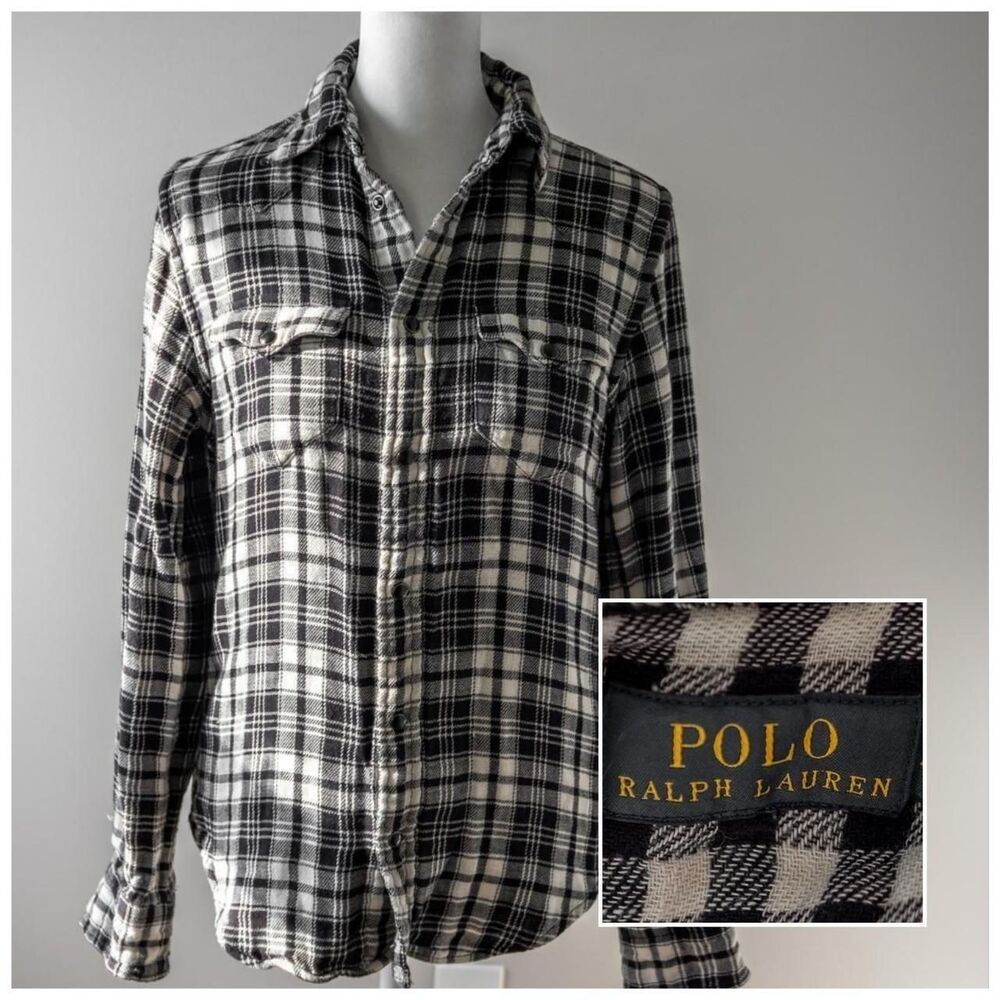 Classic preppy Polo Ralph Lauren Gingham Plaid Flannel Shirt